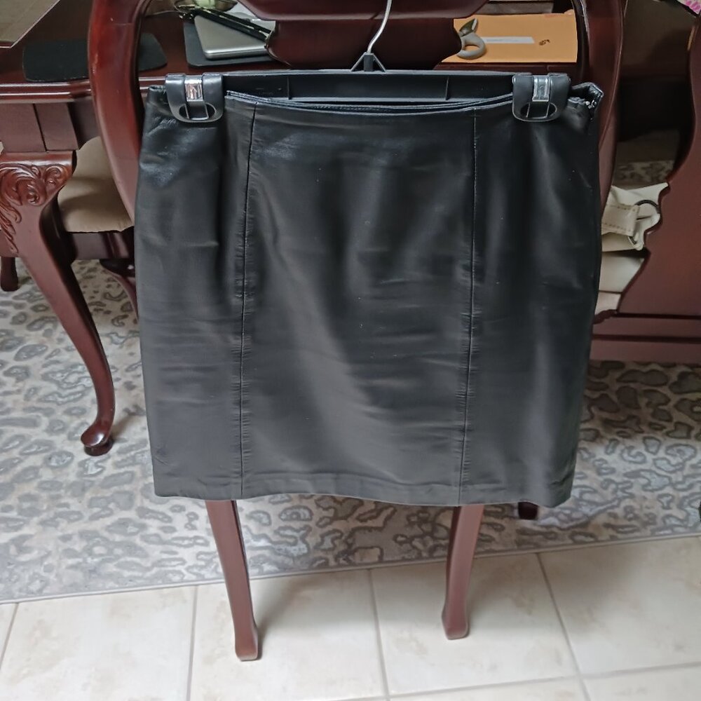 Leather mini skirt